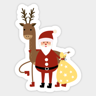 Santa Claus and reindeer Sticker